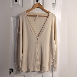 The Group Babaton (Aritzia) waffle oversized long cardigan